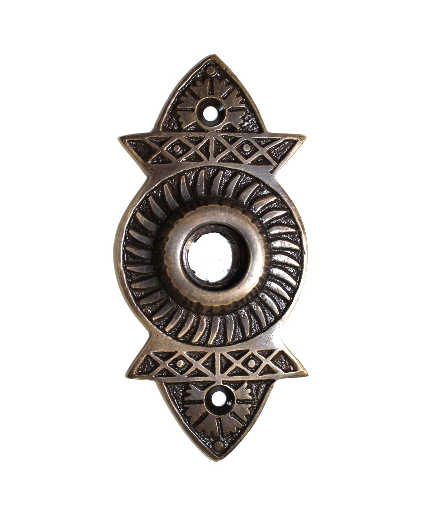 "The Roanoke" Victorian Style Rosette Door Plate in Bronze